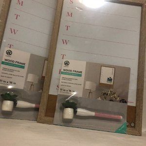 Dry Erase Wood Frame Weekly Planner